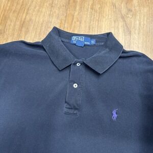 Polo Ralph Lauren Short Sleeve Pique Polo Shirt Mens XL Black Casual Preppy